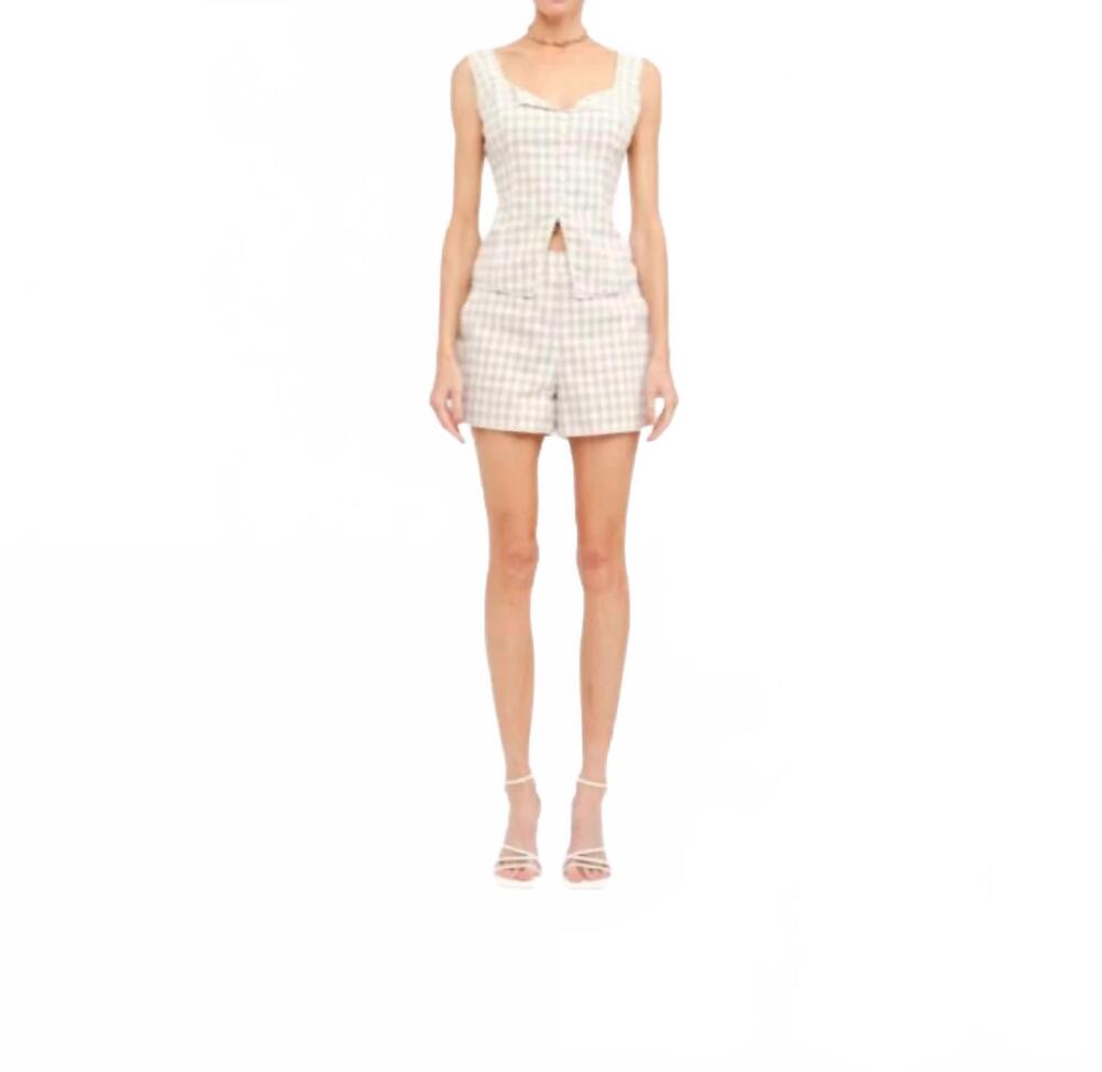 NEW SOFIE THE LABEL marina tweed shorts in gingham